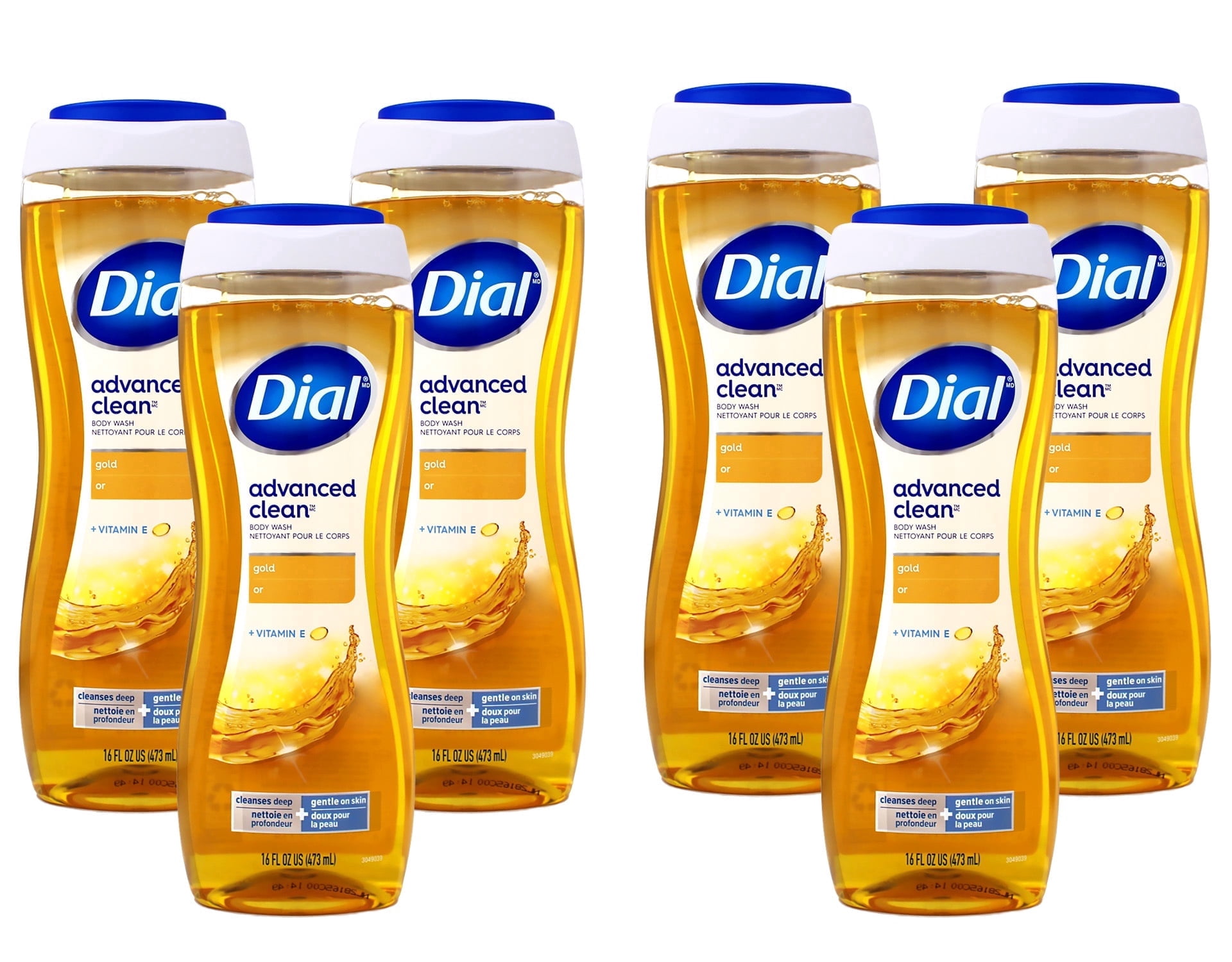 Dial Advanced Clean Gold Daily Use Body Wash for Dryness, Dial Gold Scent, 16 Fl Oz, 6 Pack