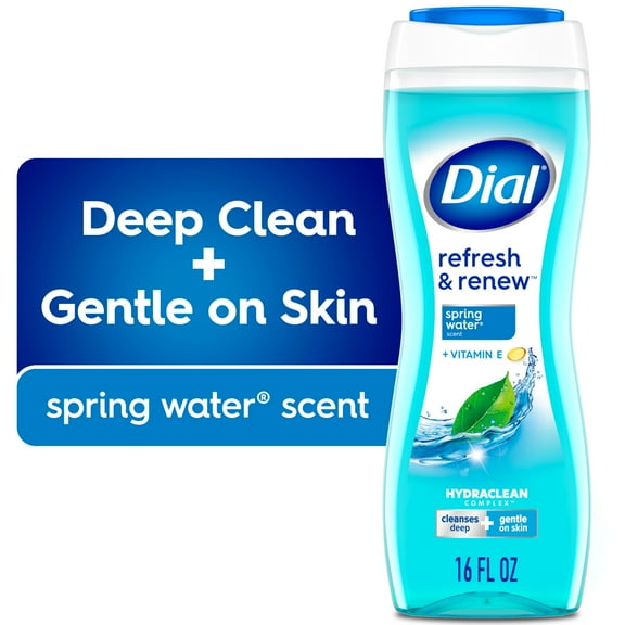 Dial Spring Water Body Wash, Refresh & Renew, Gentle on All Skin Types, 16 fl oz