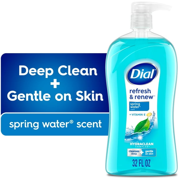 Dial Spring Water Body Wash, Refresh & Renew, Gentle on All Skin Types, 32 fl oz