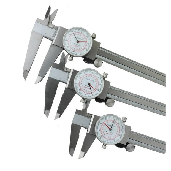 Dial Caliper Metric/INCH SAE Standard MM Dual Hand Reading Scale Vernier Measuring Tool
