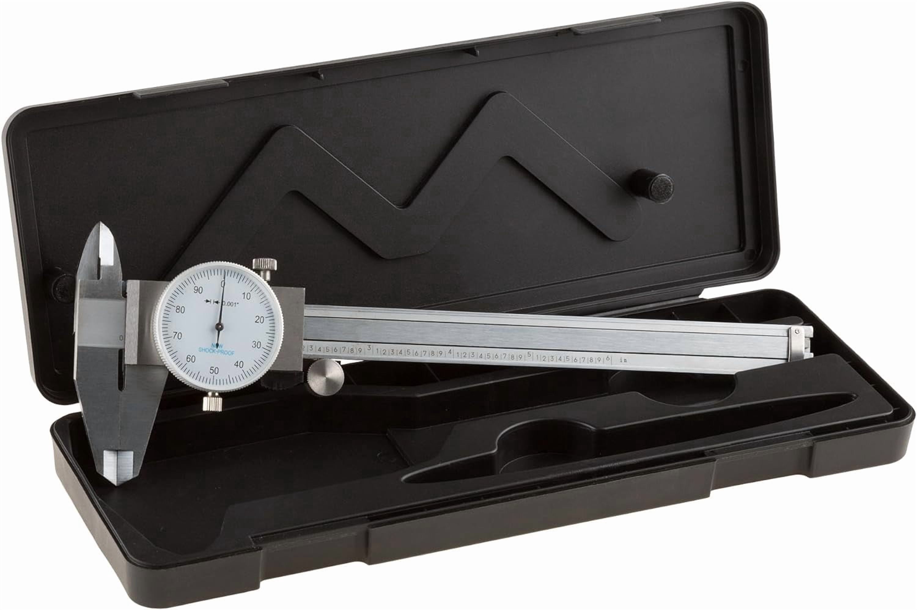 Dial Caliper- Stainless Steel and Shock Proof Tool With Plastic Carry Case, 0- 6 Inch Measuring Range For Accurate Measurements by