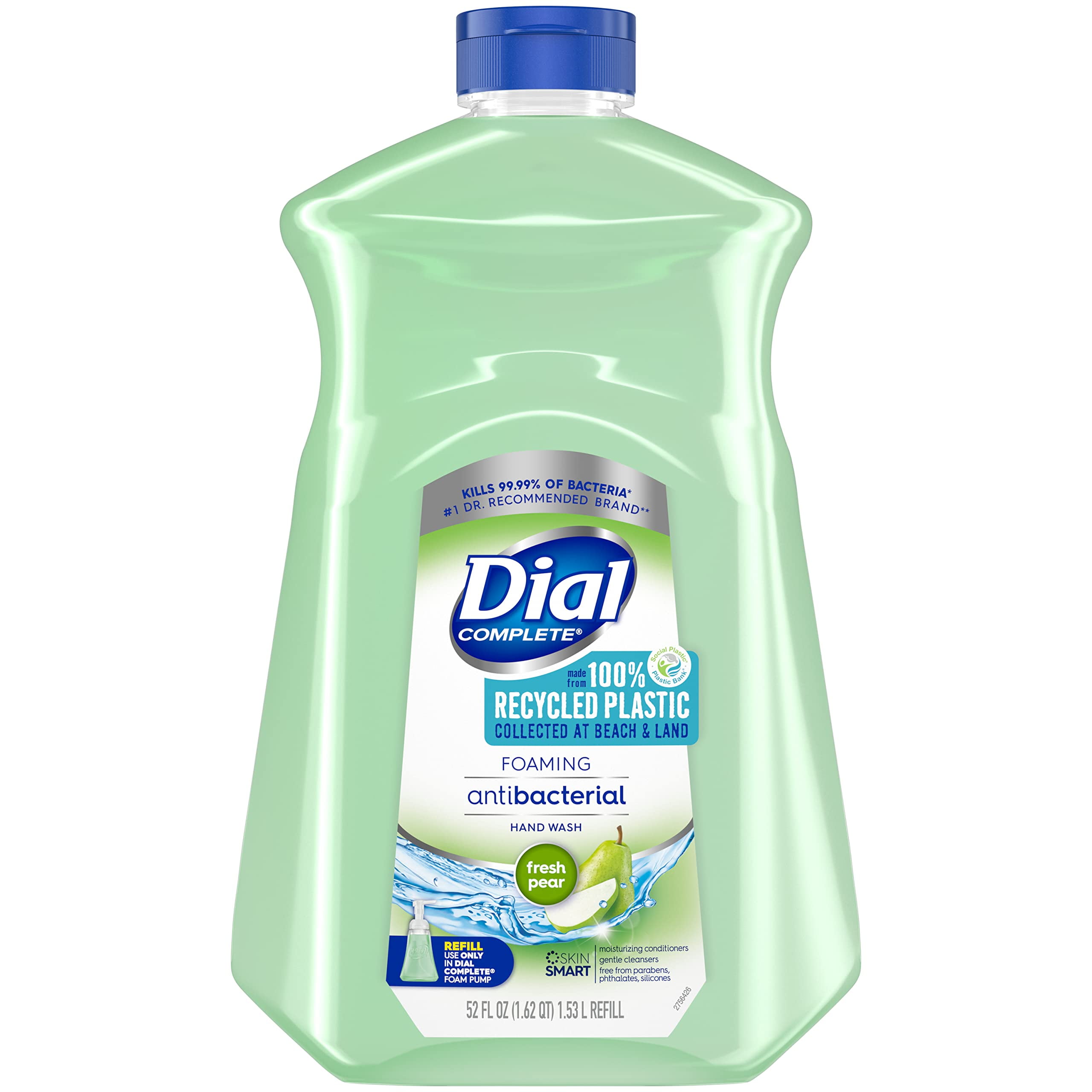 Dial Complete Antibacterial Foaming Hand Soap Refill, Fresh Pear, 52 Fl