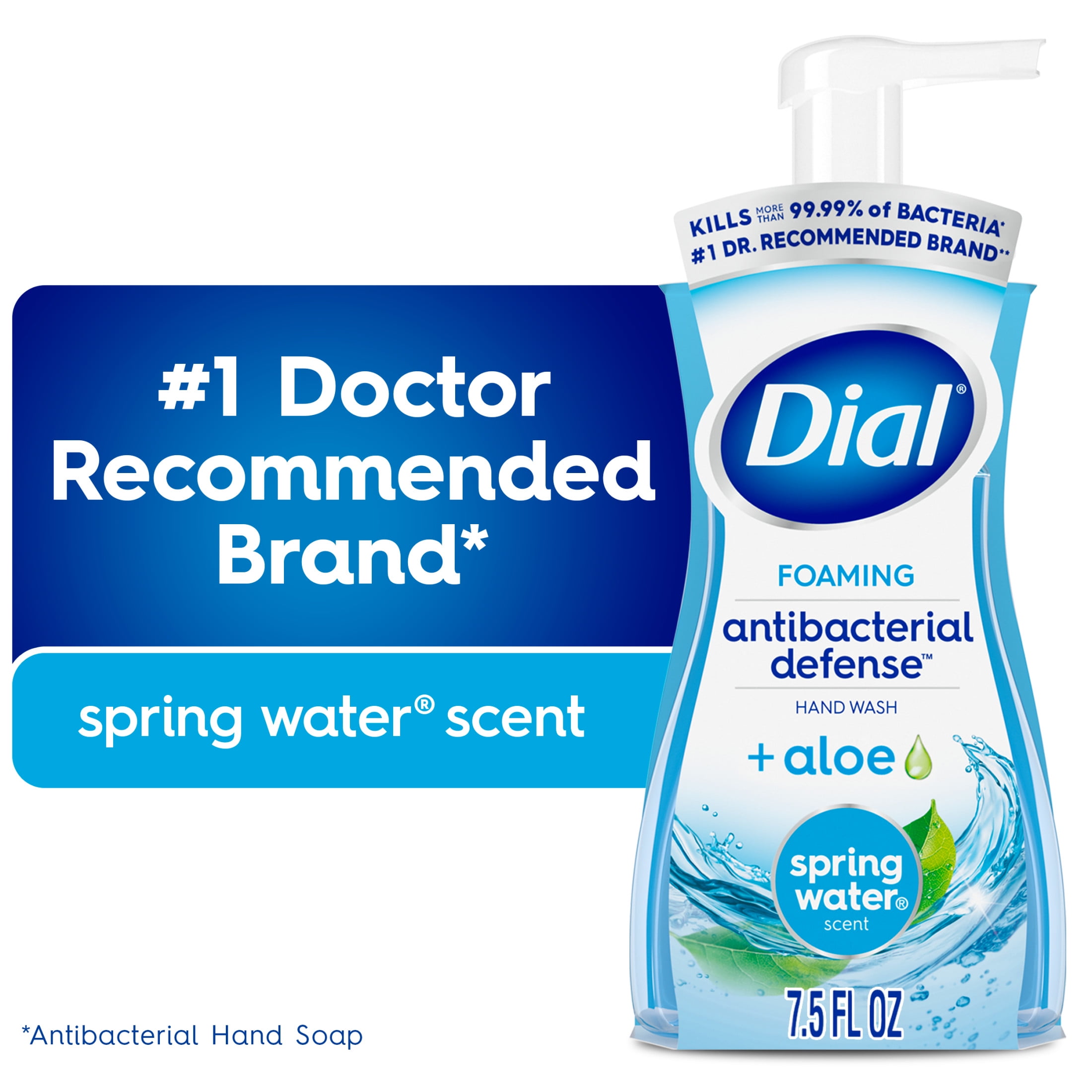 Dial Antibacterial Defense Spring Water Scent Foaming Hand Soap, 7.5 fl oz