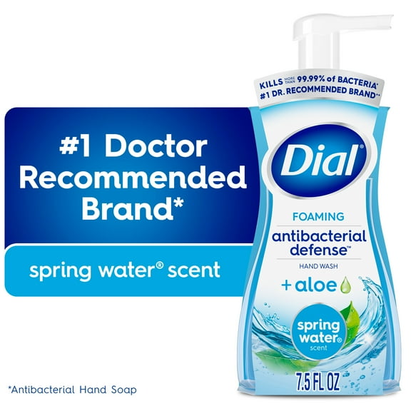Dial Antibacterial Defense Spring Water Scent Foaming Hand Soap, 7.5 fl oz