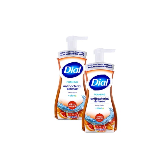 Dial Complete Antibacterial Foaming Hand Wash for Kitchen, Citrus Sunburst, 7.5 fl oz Pack of 2