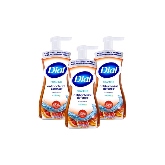 Dial Complete Antibacterial Foaming Hand Wash for Kitchen, Citrus Sunburst, 7.5 fl oz Pack of 3