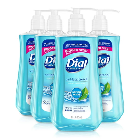 Dial Complete Antibacterial Liquid Hand Soap, Spring Water, 11 Fl Oz (Pack Of 4)