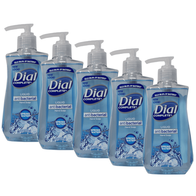Dial Complete Liquid Antibacterial Hand Soap Spring Water 7.5 oz Pack of 5