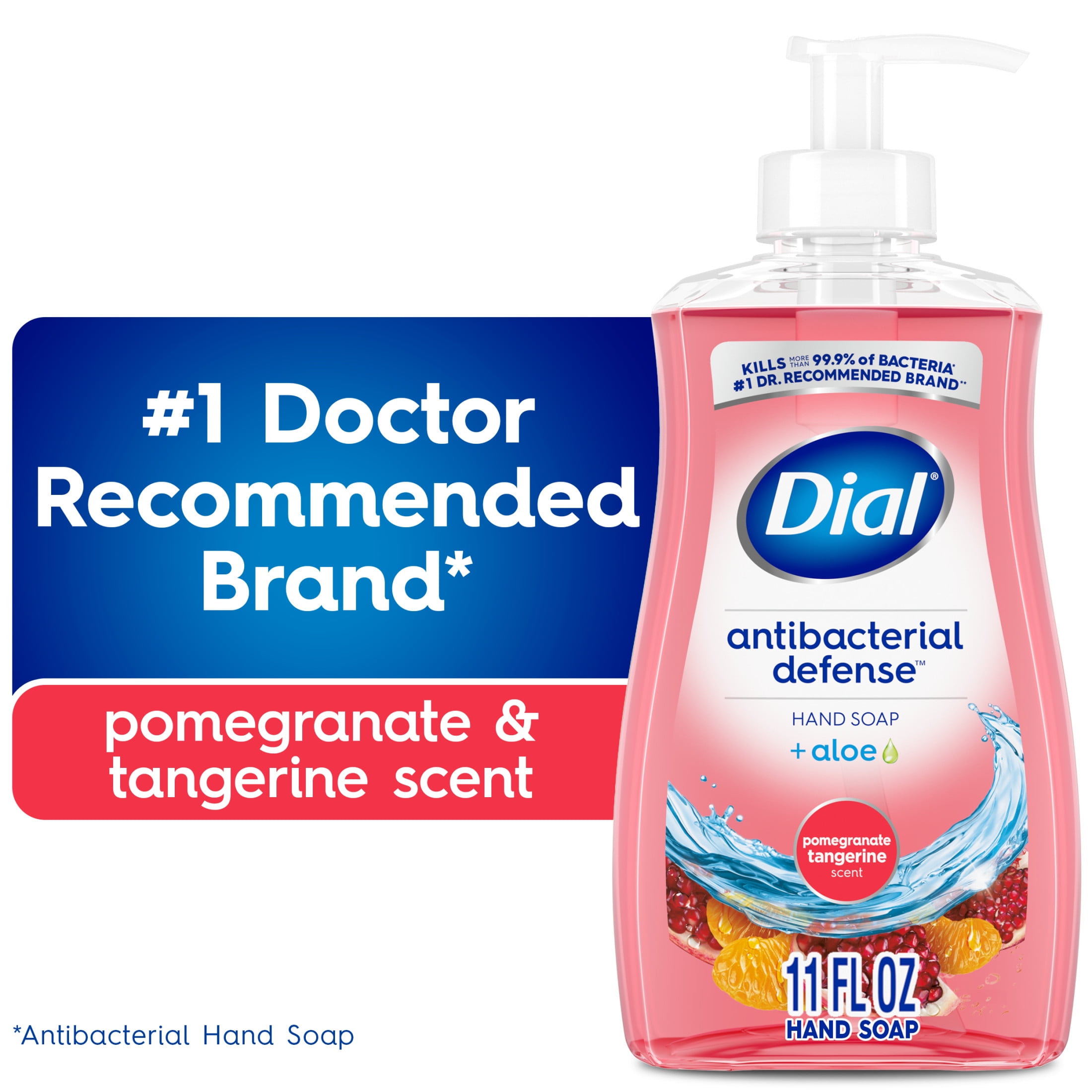 Dial Antibacterial Defense Pomegranate & Tangerine Liquid Hand Soap, 11 fl oz
