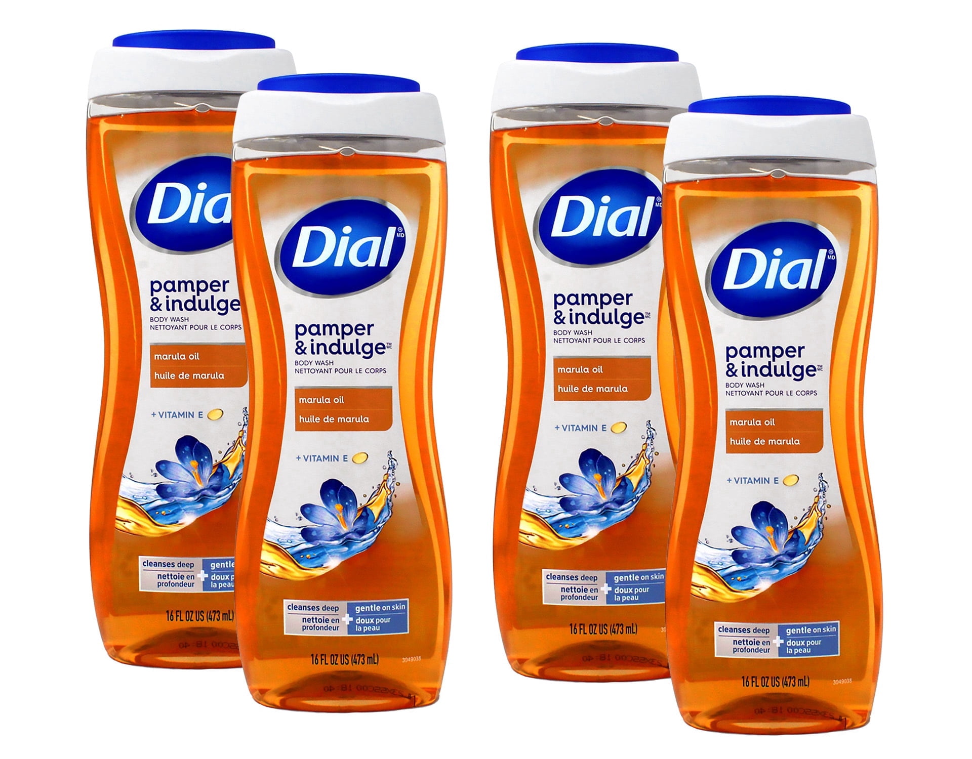 Dial Nourishing Body Wash - Marula Oil - Net Wt. 16 Fl Oz (473 Ml) Per Bottle - Pack Of 4 Bottles