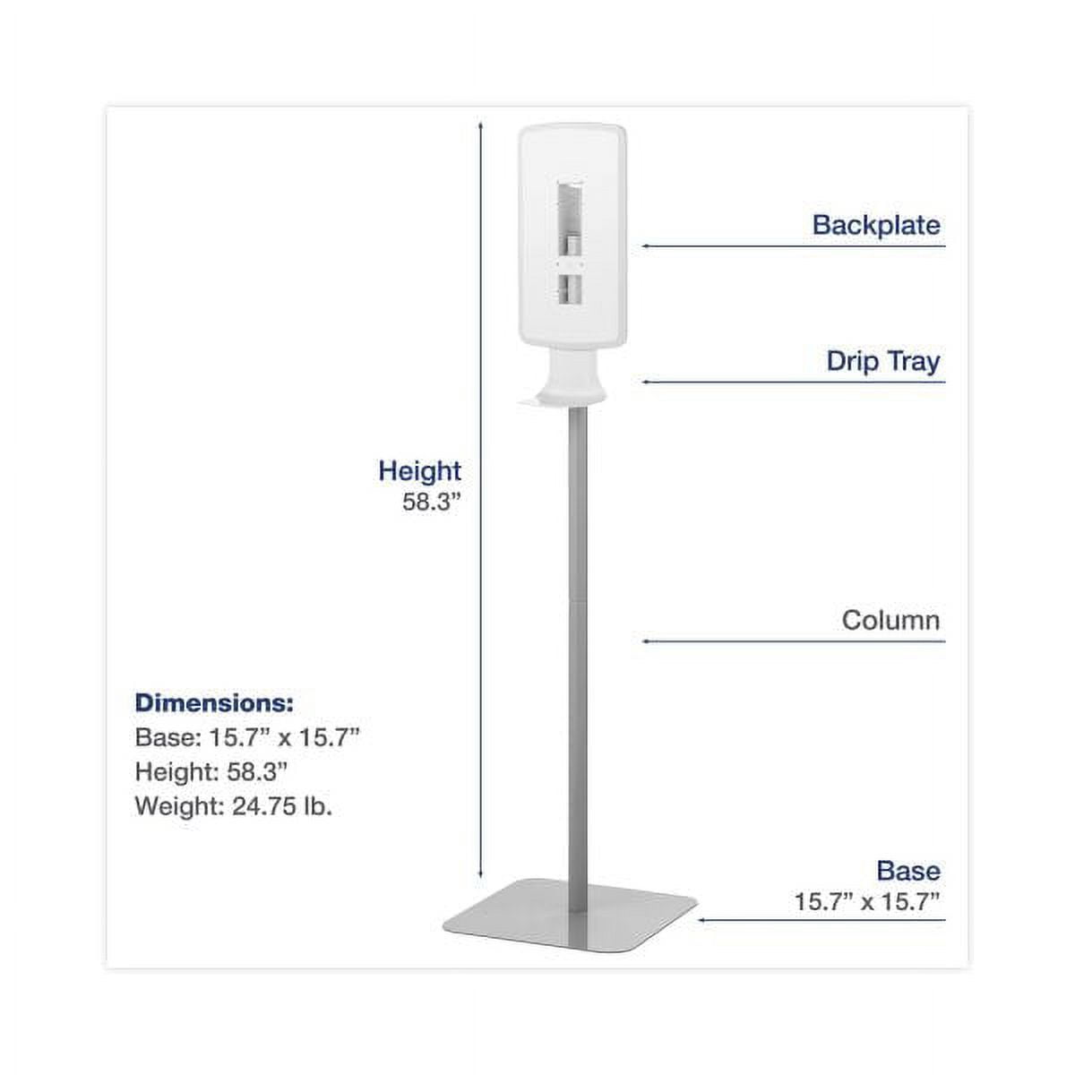 Dial FIT Touch Free Dispenser Floor Stand, 15.7 x 15.7 x 58.3, White ...