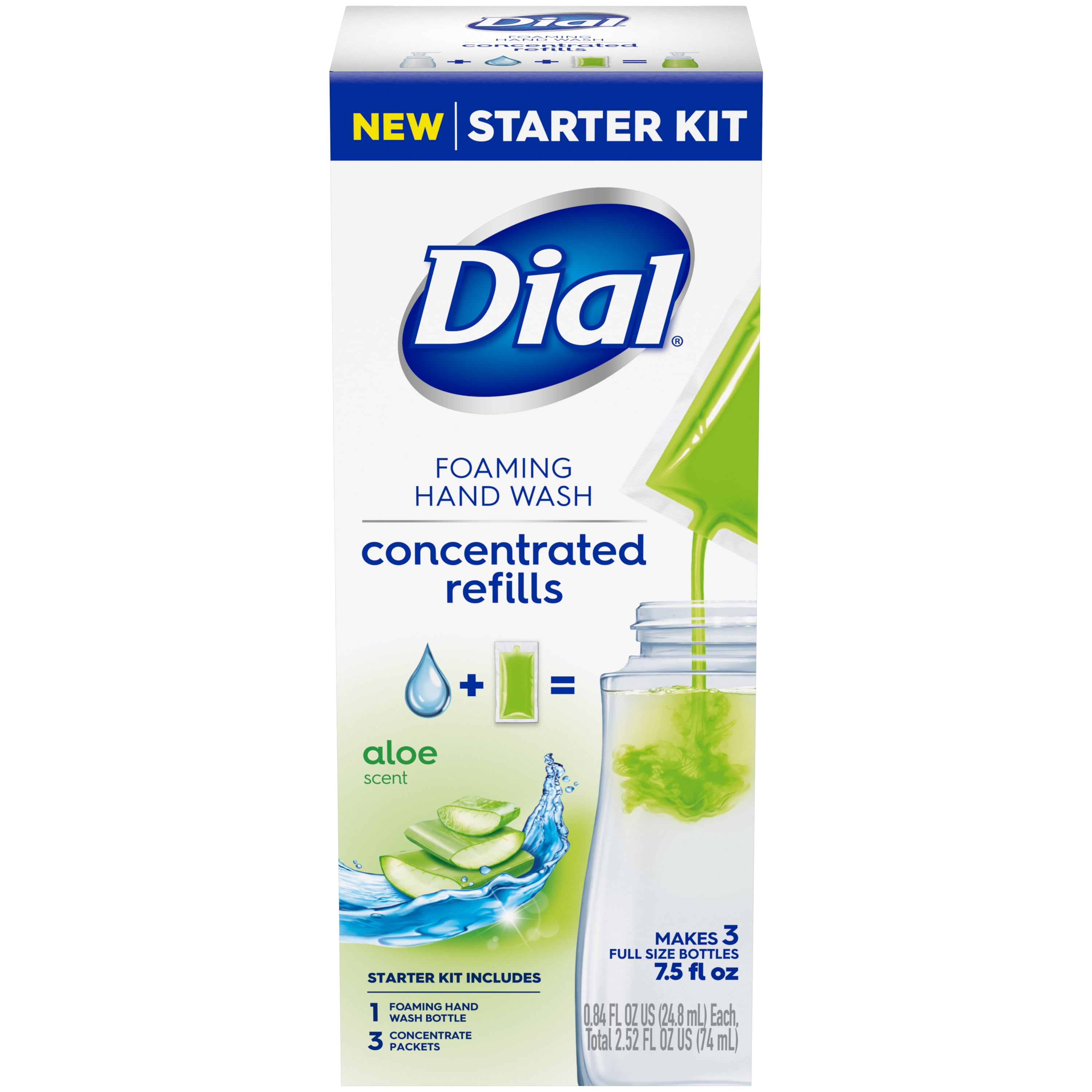 Dial Foaming Hand Wash Starter Kit Aloe Scented Antibacterial 3 Pack 2.52 Fl Oz Walmart