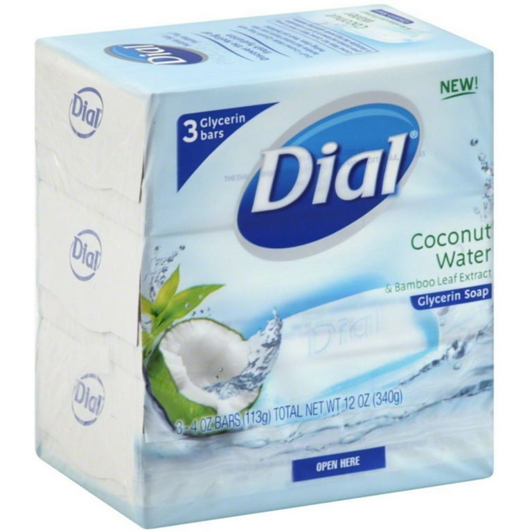 Dial Glycerin Soap Bars Coconut Water Bamboo Leaf Extract, oz