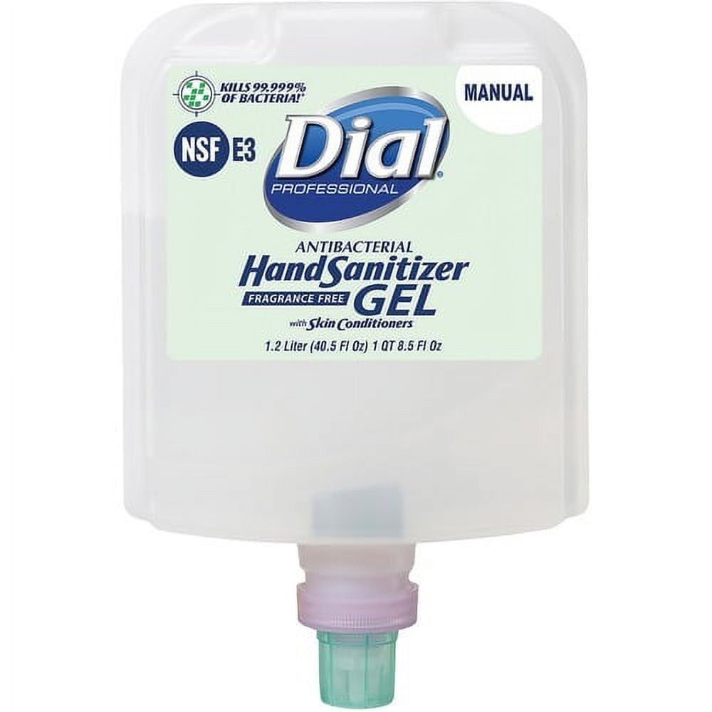 Dial Hand Sanitizer Gel Refill 40.5 fl oz (1197.7 mL) - Kill Germs - Healthcare, School, Office, Restaurant, Daycare - Clear - Fragrance-free, Dye-free - 1 Each