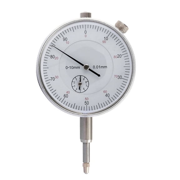 Dial Indicator Micrometer Hour Type Indicator Comparator Measuring Clock Indicator Measuring Instrument,1 x Dial Indicator,Silver