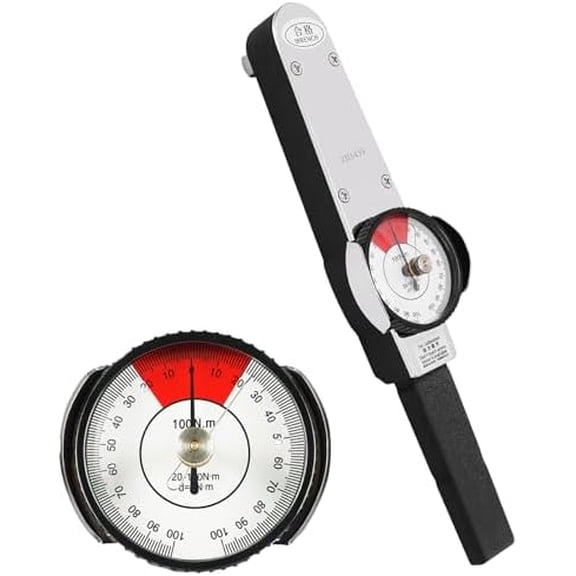 Dial Indicator Torque Wrench, 1/2" Drive 0-100 N.m Precision Instruments Torque Meter Wrench Set with Box, Professional Digital Torque Meter Measure Tool, for Fastener High Accuracy Testing
