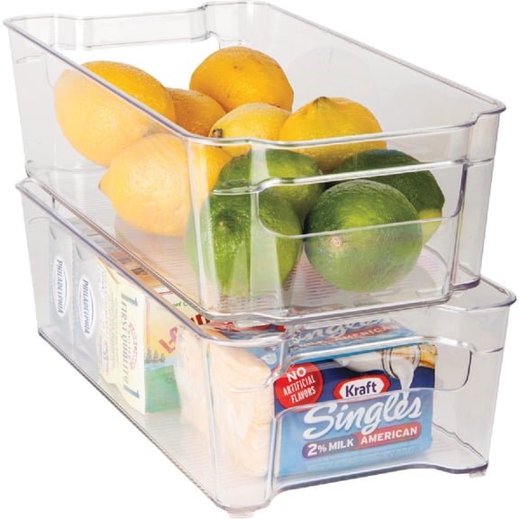 Dial Industries Stacking Refrigerator Organizer Bin B672 - Stackable - 12 Pack, 12.5" x 8.5"