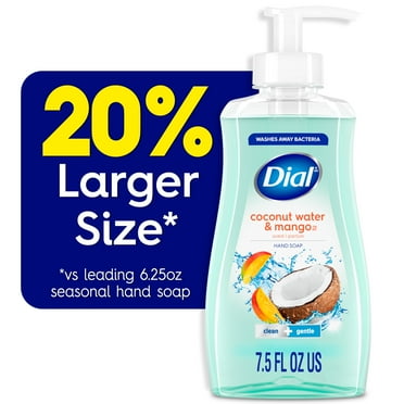 Dial Liquid Hand Soap, Coconut Water & Mango, 7.5 fl oz
