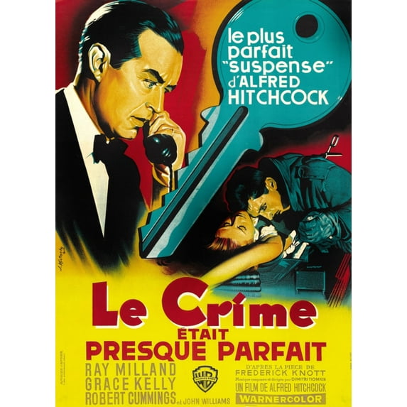 Dial M For Murder (Aka Le Crime Etait Presque Parfait) French Poster Art Ray Milland (Left) Anthony Dawson (Top Right) Grace Kelly (Bottom) 1954 Movie Poster Masterprint (11 x 17)