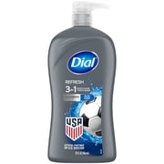Dial Refresh 3-in-1 Men's Body Wash for Body, Hair & Face, Blue Sage Scent, 32 fl oz