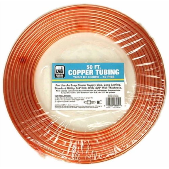 Dial Mfg 4355 1/4" OD x 50' Foot Evaporative Cooler Copper Water Supply Line Tubing - Quantity of 4