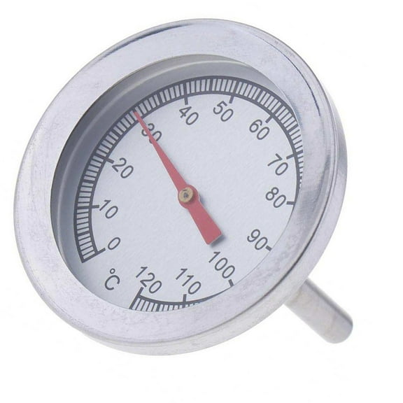 Dial Pointer Thermometer 0-120 ℃ 1Pc Bbq Barbecue Charcoal Frying Silver