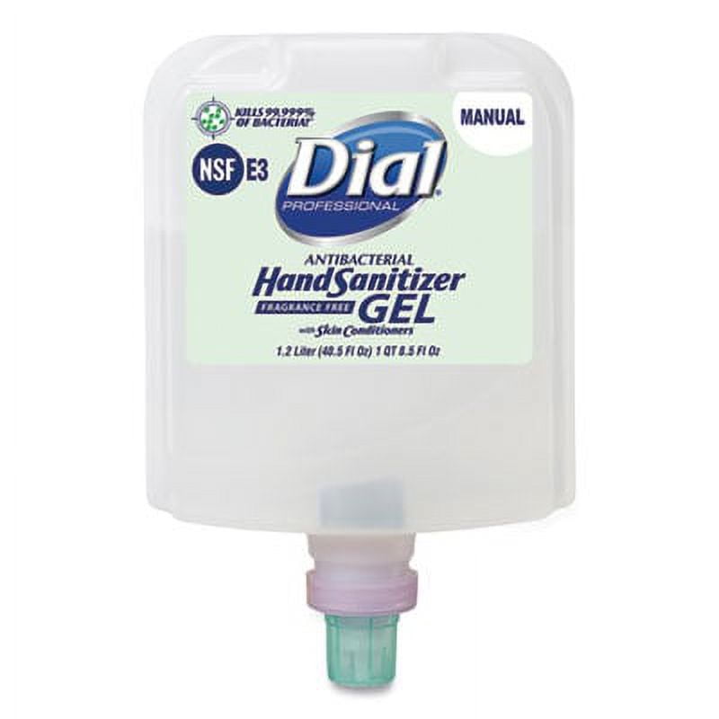 Antibacterial Gel Hand Sanitizer Refill for Dial 1700 Dispenser, 1.2 L Refill, Fragrance-Free, 3/Carton Antibacterial Gel Hand Sanitizer Refill for Dial 1700 Dispenser, 1.2 L Refill, Fragrance-Free, 3/Carton