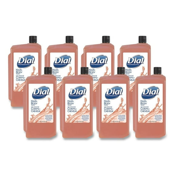 Dial Professional 4029 1 Liter Hair and Body Wash Refill Bottle - Neutral Scent (8/Carton)