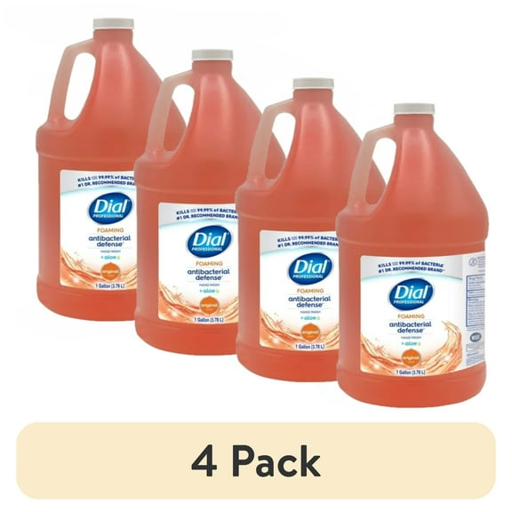 Dial Professional Antibacterial Foaming Hand Wash Refill, Plus Aloe, Original Scent, 1 gal, 4/Carton