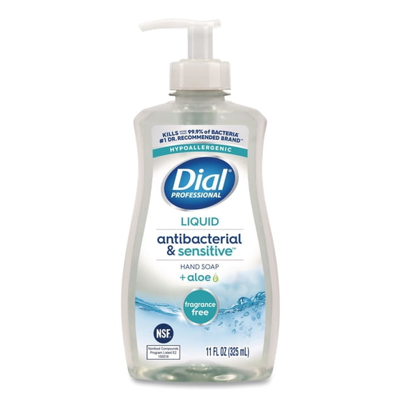 Antibacterial and Sensitive 11 oz Fragrance-Free Liquid Hand Soap - Fragrance Free (12/Carton)