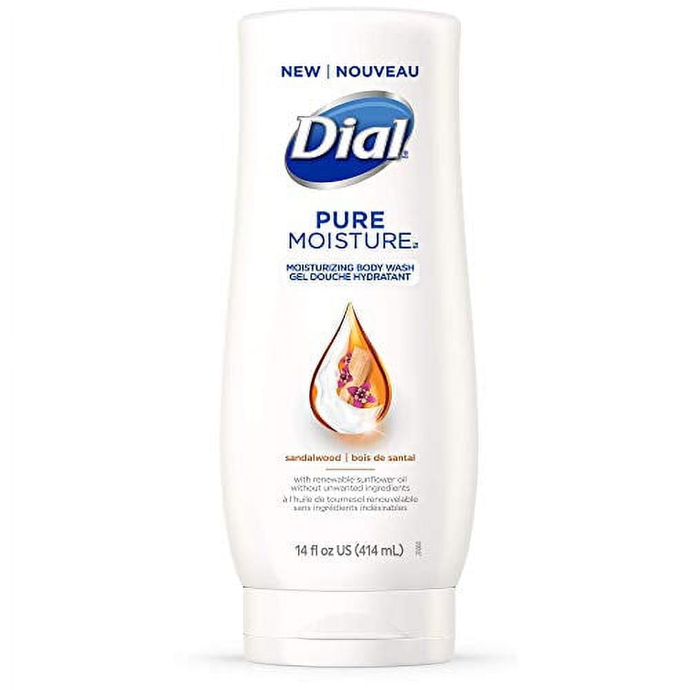 Dial Pure Moisture Sandalwood Scented Body Wash, 14oz with 10x Healthy