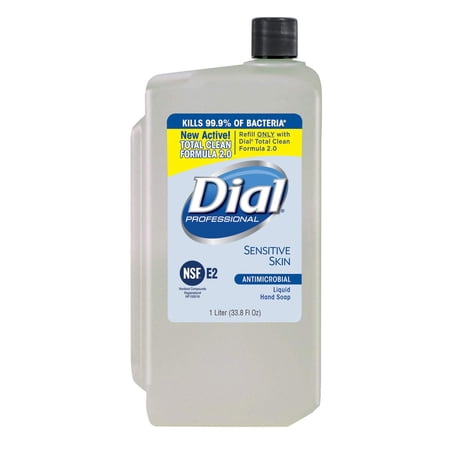 Dial Sensitive Skin Antibacterial Liquid Hand Soap, 1 Liter Refill 1-Pack
