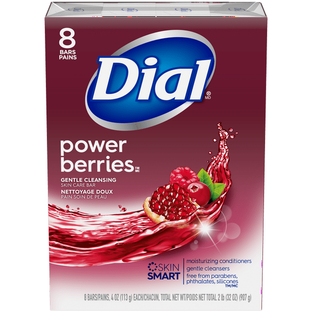 Dial Skin Care Bar Soap, Power Berries, oz, Bars Walmart