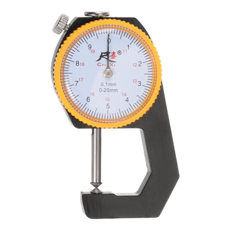 Dial Thickness Gauge 0-20mm | 0.01mm Mechanical Thickness Tester Gauge Cusp Head for Metal, Black