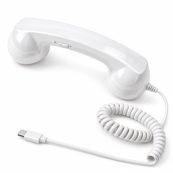 Dialbop Retro Hand Held Telephone Receiver, Wired Cell Phone Handset with 3.5mm and Type-C Connectors