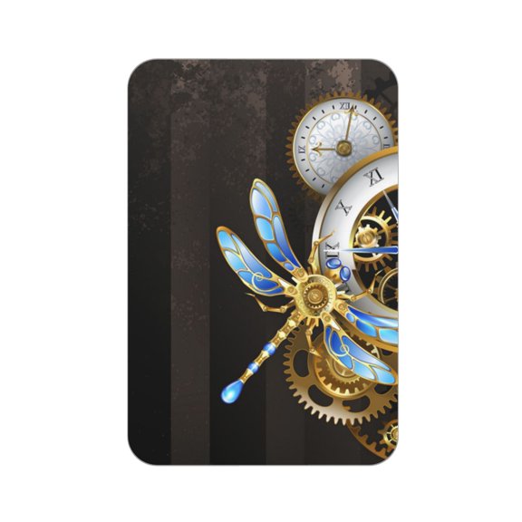 Dials With Dragonfly Steampunk Gold Clock Acrylic Fridge Magnets Decorative Refrigerator Magnets for Kitchen Office Whiteboard Locker