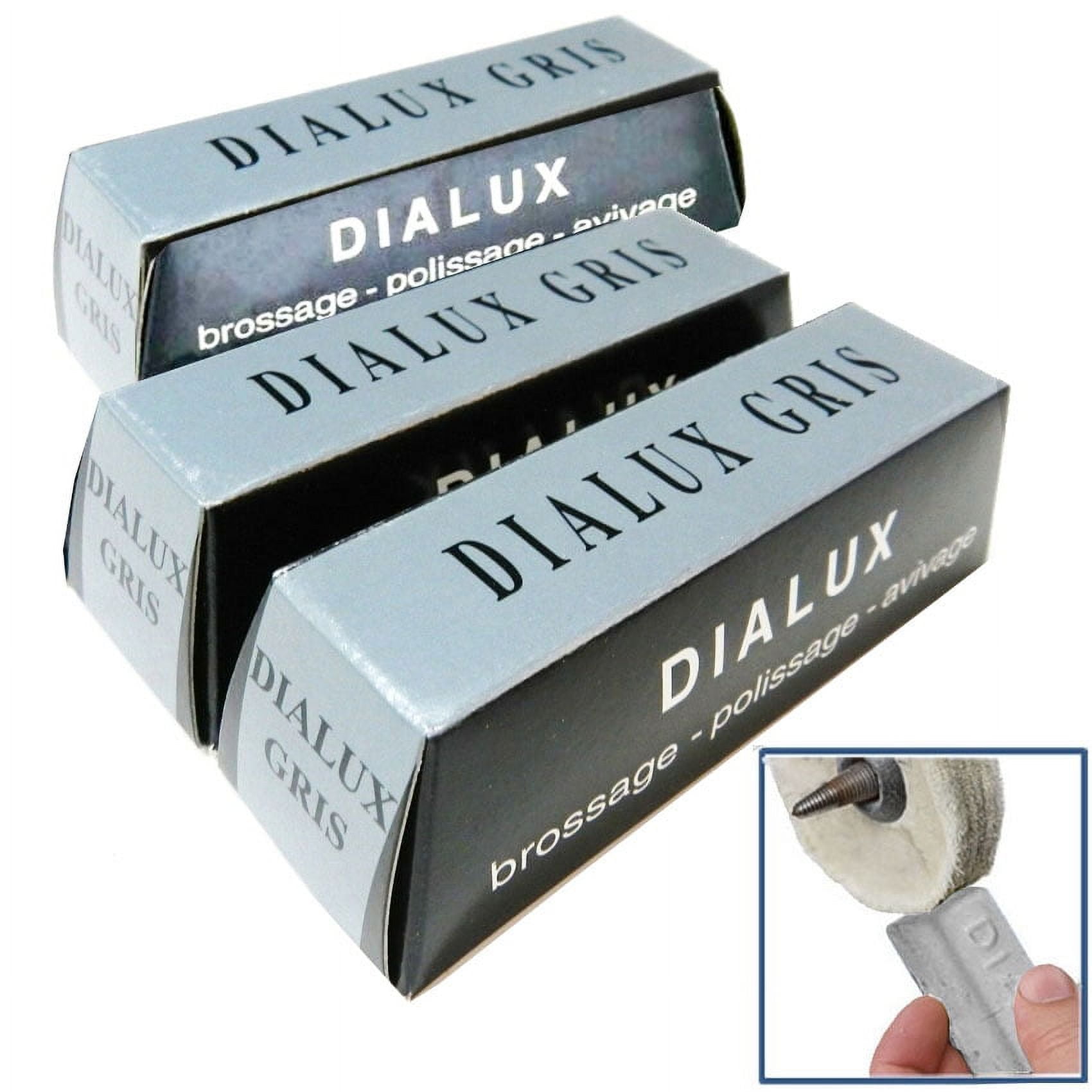 Dialux Metal Polishing Compound White, Green Grey and Red 4oz 1/4b bars