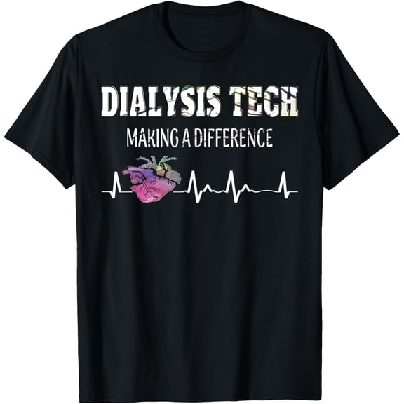 Dialysis Clothing T-ShirtMen and women, Black T-shirt, size: Extra large