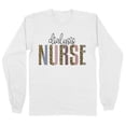 thumbnail image 1 of Dialysis Nurse Leopard Print Long Sleeve Shirt Unisex 2X-Large White, 1 of 5