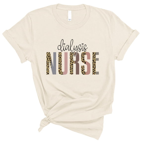 Dialysis Nurse Leopard Print Shirt Unisex Large Natural