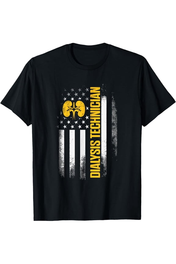 Dialysis Technician Flag Nephrology, Tech T-Shirt mens t gyhirt men，black，women，misfits，journey ，boys