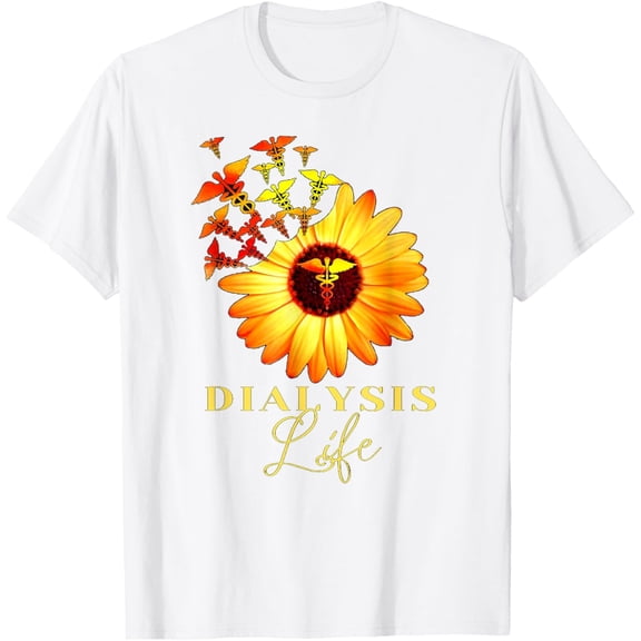 Dialysis Technician Life Nephrology Tech T-ShirtMen and women, White T-shirt, size: Extra large