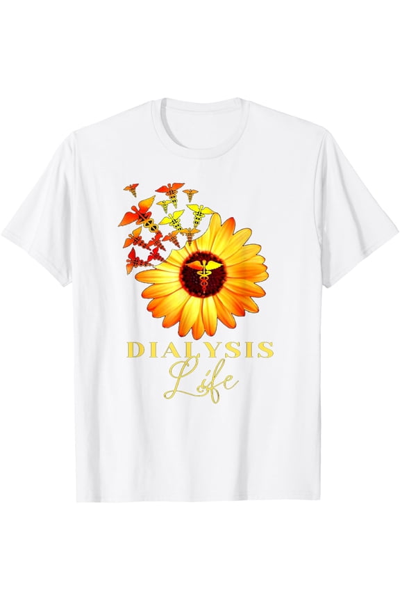 Dialysis Technician Life Nephrology Tech T-ShirtMen and women, White T-shirt, size: Extra large