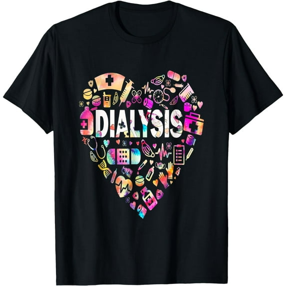 t-shirt Dialysis Technician Nephrology Tech T-Shirt mens,black,women,funny,men,journey,Crew Neck, Short Sleeve,printing