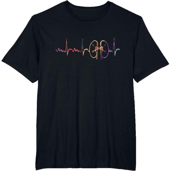 Dialysis Technician Nurse - Kidney Heartbeat awareness T-ShirtMen and women, Black T-shirt, size: Extra large