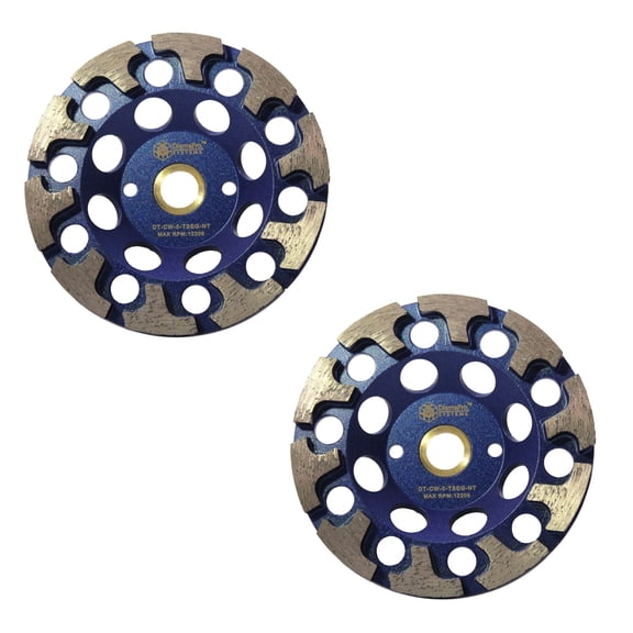 DiamaPro Systems Non Threaded T Segment Grinding Cup Wheel, (2 Pack)