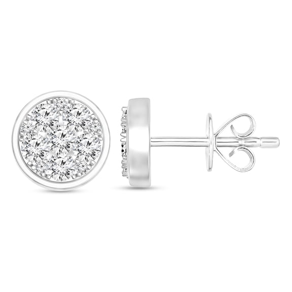 Diamaison 1/2 Cttw Natural White Diamond Fashion Earrings for Adult in 14Kw Gold