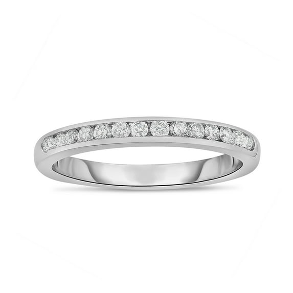 Diamaison 1/4 Cttw Natural White Diamond 3 Stone Ring for Adult in 14Kw Gold