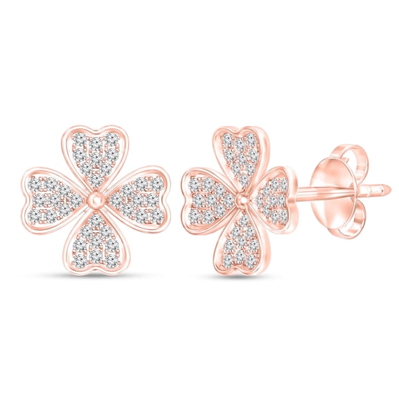 Diamaison 1/4 Cttw Natural White Diamond Fashion Earrings for Adult in 10Kp Gold