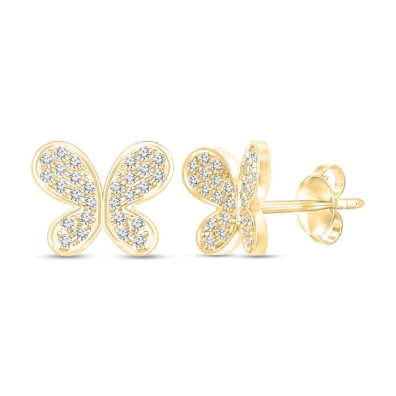 Diamaison 1/5 Cttw Natural White Diamond Fashion Earrings for Adult in 14Ky Gold
